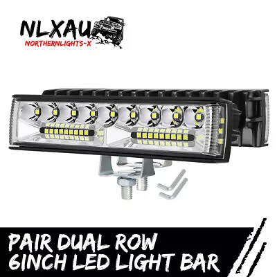 Slim 6in LED Light Bar Spot Flood Front Bumper Roof Rack Roll Bar Mount Driving • $29.89