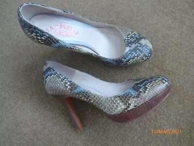 Quality Mock Snake Leather  Sachelle  Couture Platform Stilleto Shoes- 3c Ukuk • £5