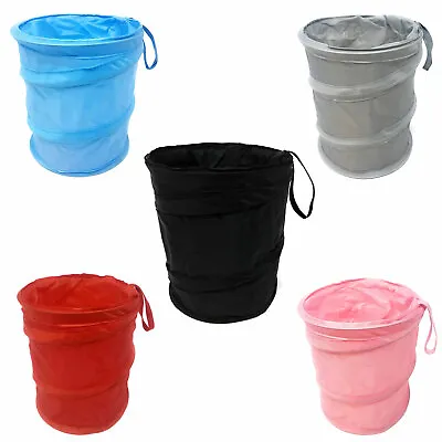 Car Bin Pop Up Black Storage Dustbin Foldable Travel Mini Rubbish Waste Basket • £2.89