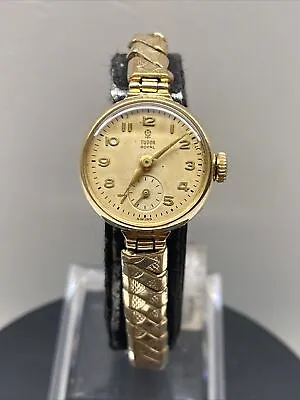 Ladies Vintage 375 9ct Gold Tudor Royal Manual Winding Wrist Watch • £250