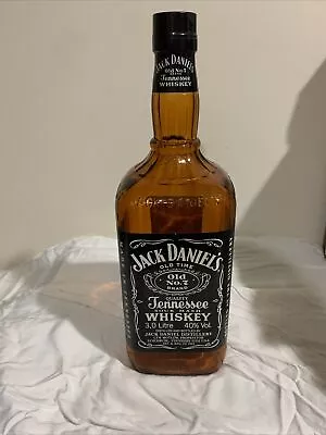 Large Jack Daniels 3 Liter Empty Sealed Backbar Display Glass Bottle • $74.99