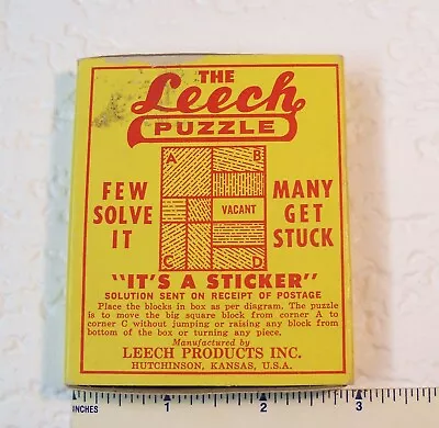 Vintage Promotional Sliding Puzzle -  Leech Products Hutchinson Kansas • $5.75
