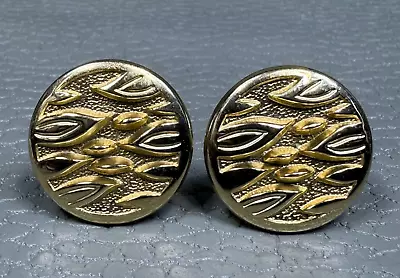 Vintage Wavy Yellow Gold Plated Cuff Links • $19.95