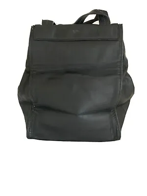 £50 • Buy Large Vintage Black Leather Tote Bag By Max Mara