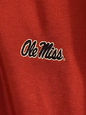 Ole Miss Rebels Polo Shirt Mens Large Red Football Oxford • $14.99