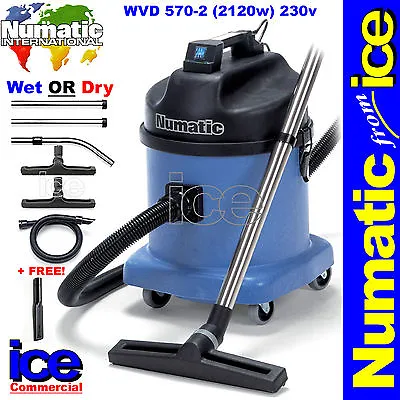 Numatic WVD570-2 Wet / Dry Two Motor Commercial Car Wash Valeting Vacuum Cleaner • £649.99