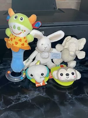 Baby Bundle Toys/ 2 Bright Starteeters And Rattle And Rabbit And Small Elephant • £8.99