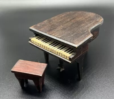 Vintage Miniature Dollhouse Baby Grand Piano With Bench • $12