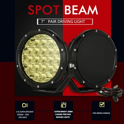 Pair 7inch LED Driving Lights Spot Spotlights Round Ute Work Offroad Lamp • $85.96