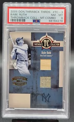 🔥 2005 Throwback Threads Babe Ruth GAME JERSEY BAT 3/20 PSA 8 NM-MT POP 1/1 • $1199.99