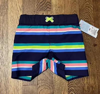 Cat & Jack Baby Boy's Size 12 Months Striped Swim Trunks Multicolor • $10.99