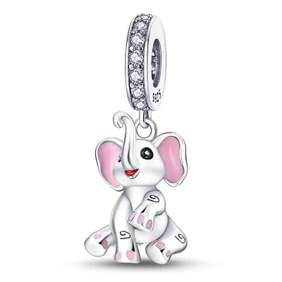 Cute Baby Elephant Indian African Pet Safari Charm Bead Sterling Silver 925 • £13.99