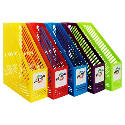 Home Office Magazine File Letters Storage Free Standing Desk Organiser Tidy Rack • £7.31