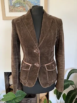 Rare Vintage ZARA Brown Corduroy Boyfriend Jacket Blazer - Size Small - Cord • £39.99