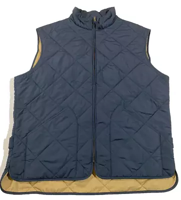 J Crew Authentic Vest Mens Large Outerwear Walker Black Quilted Full Zip • $28.99
