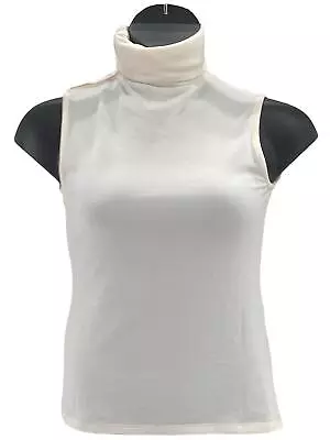 G By Giuliana Convertible Turtleneck Sleeveless Top Ivory • $13.19