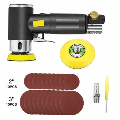 2'' 3'' Mini Air Sander Dual Action Random Air Orbital Sander For Auto Body Work • £27.99