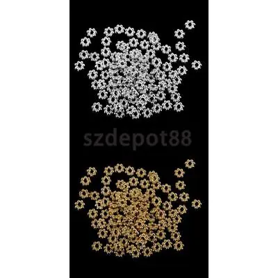 £2.54 • Buy 100 Gold/Silver Snowflake Daisy Flower Spacer Beads Charms Jewelry DIY 4/5/6/8MM