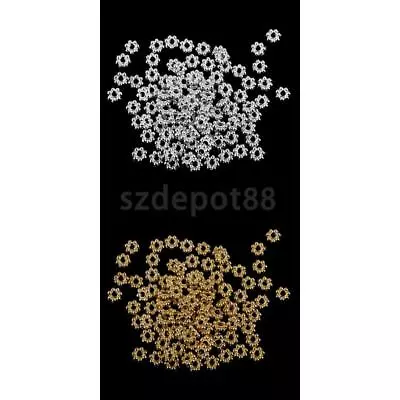£2.54 • Buy 100 Gold/Silver Snowflake Daisy Flower Spacer Beads Charms Jewelry DIY 4/5/6/8MM