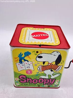Vintage Mattel 1966 Snoopy In The Music Box Peanuts Jack-in-the Box Missing Ears • $4.99