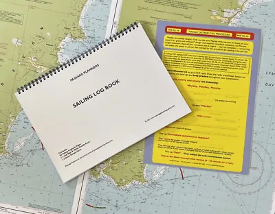 Passage Planners Sailing Yacht Log Book + VHF/DSC Mayday & Pan-Pan Cockpit Card • £21.50