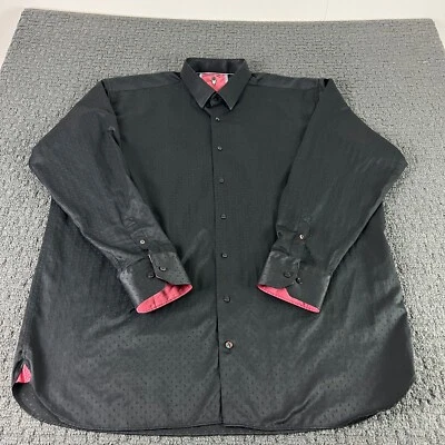$28.95 • Buy Visconti Black Shirt Men's 3XLT Tall Black Polka Dot Button Up Flip Cuff