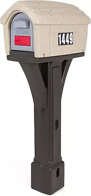 Classic Home Plastic Residential Mailbox & Post Mount Combo Kit With 2 Access Do • $125.99