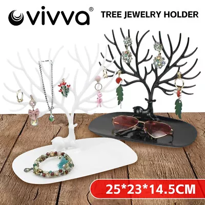 Vivva Necklace Ring Earring Tree Stand Holder Rack Deer Display Organizer • $10.56