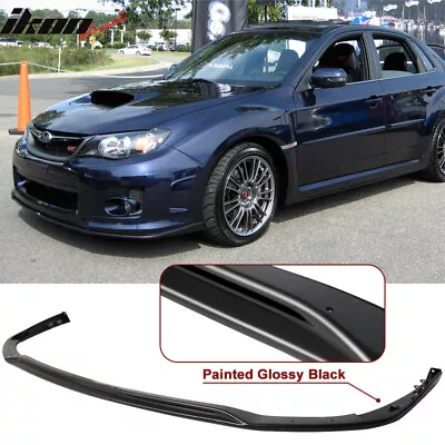 Fits 11-14 Subaru Impreza WRX STI V-Limited Style Front Bumper Lip Gloss Black • $109.99