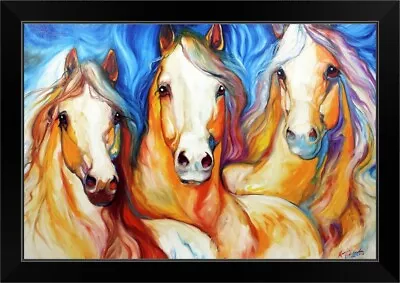 Spirits Three Equine Art Black Framed Wall Art Print Horse Home Decor • $84.99