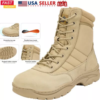 US Men's Military Tactical Boots Work Comfortable Motorcycle Anti-Fatigue Boots • $62.99