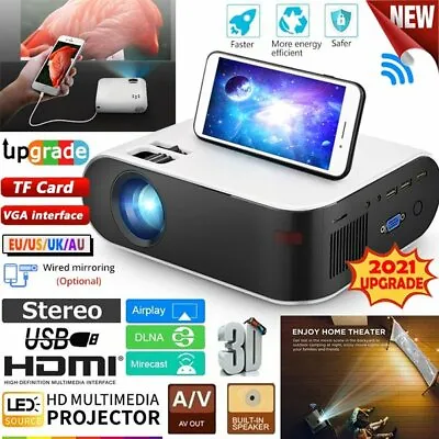 $149.88 • Buy Mini Video Projector Wifi USB Portable HD 1080P Home Theater Cinema HDMI USB VGA