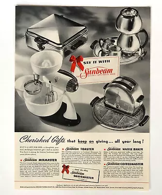 1941 Sunbeam Appliance Advertisement Toaster Mixer Coffee Pot Vintage Print AD • $9.99