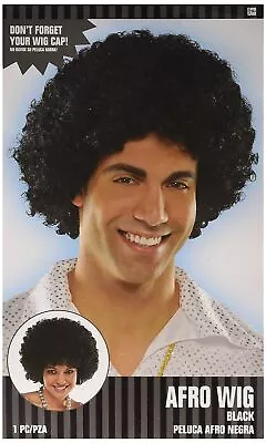 Afro Wig Black 70's Disco Retro Fancy Dress Up Halloween Adult Costume Accessory • $14.77