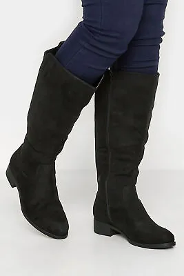 Yours Curve Women's Plus Size Faux Suede Knee High Boots • £44.99