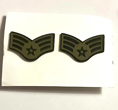 Air Force Senior Airman Subdued Insignia Collar Pair 1997 Metal Military Surplus • $4.95