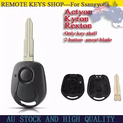 Remote Car Key Shell Suitablde For Ssangyong Actyon Kyron Rexton Case Cover 2B • $11.69
