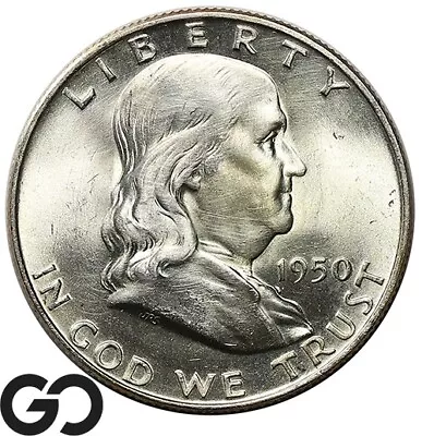 1950-D Franklin Half Dollar Full Bell Lines Gem BU++ FBL • $30