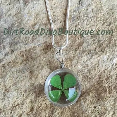 Four Leaf Clover Necklace - 925 Sterling Silver 20  Chain Irish Lucky Shamrock • $16.95