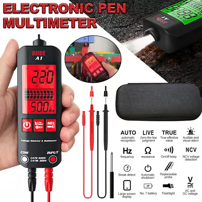 Smart LCD Digital Multimeter 2000 Counts AC/DC Voltage Tester Resistance Meter • £15.99