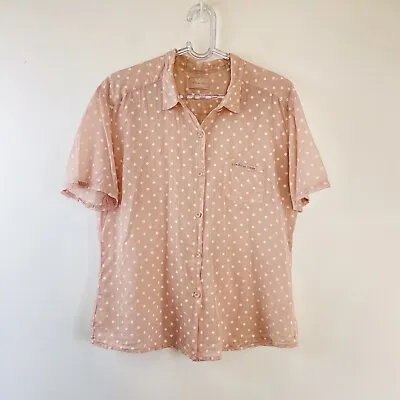 £47.48 • Buy Le Ble En Herbe Size XXL 16 18 Pale Pink Spot Cotton Voile Short Sleeved Shirt