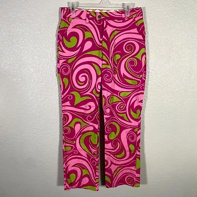 Loudmouth Pants Mens 32x30 Pink Green Golf Straight Leg Casual Floral Paisley • $34.99