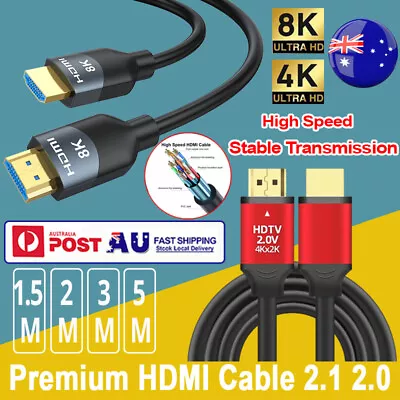 HDMI Cable V2.1 V2.0 8K 4K Ultra HD XBOX PS4 PS5 TV High Speed HEC ARC 1.5-5M AU • $15.69