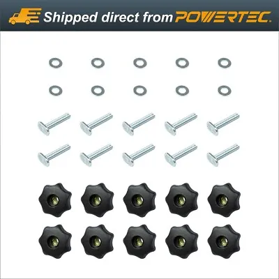 POWERTEC T-Track Knob Kit W/7-Star 5/16 Threaded KnobBoltsWashers-10PK (71482) • $22.99