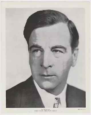 The Late MILTON SILLS 1930s R95 8x10 Linen Textured Printed Photo - In Memoriam • $7.19