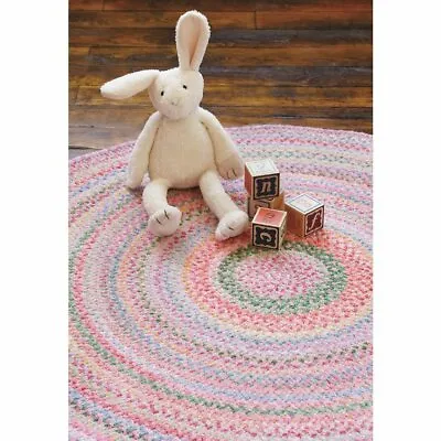 $120 • Buy Capel Rugs Soft Cotton Chenille Country Braided Rug Babys Breath Tea Rose 510