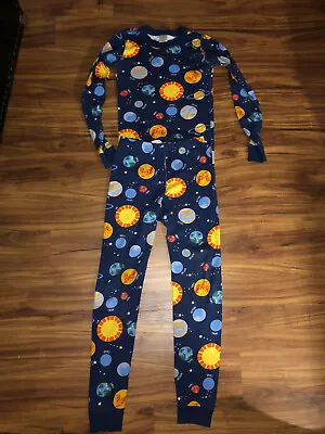 $7 • Buy Kids Hanna Andersson Space Planets Pajamas Size 10
