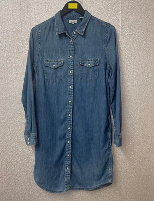 £6.99 • Buy Levis Ladies Blue Denim Shirt Dress Size M CG L34 