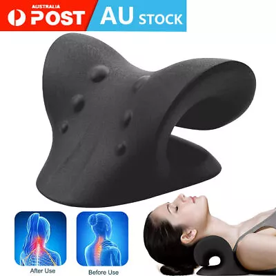 Neck Stretcher Cervical Traction Device Neck Hump Corrector Chiropractic Pillow • £11.99