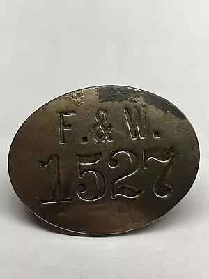 Vtg Unknown Company F & W Employee Badge 1527 ***READ Finish Issues • $26.16